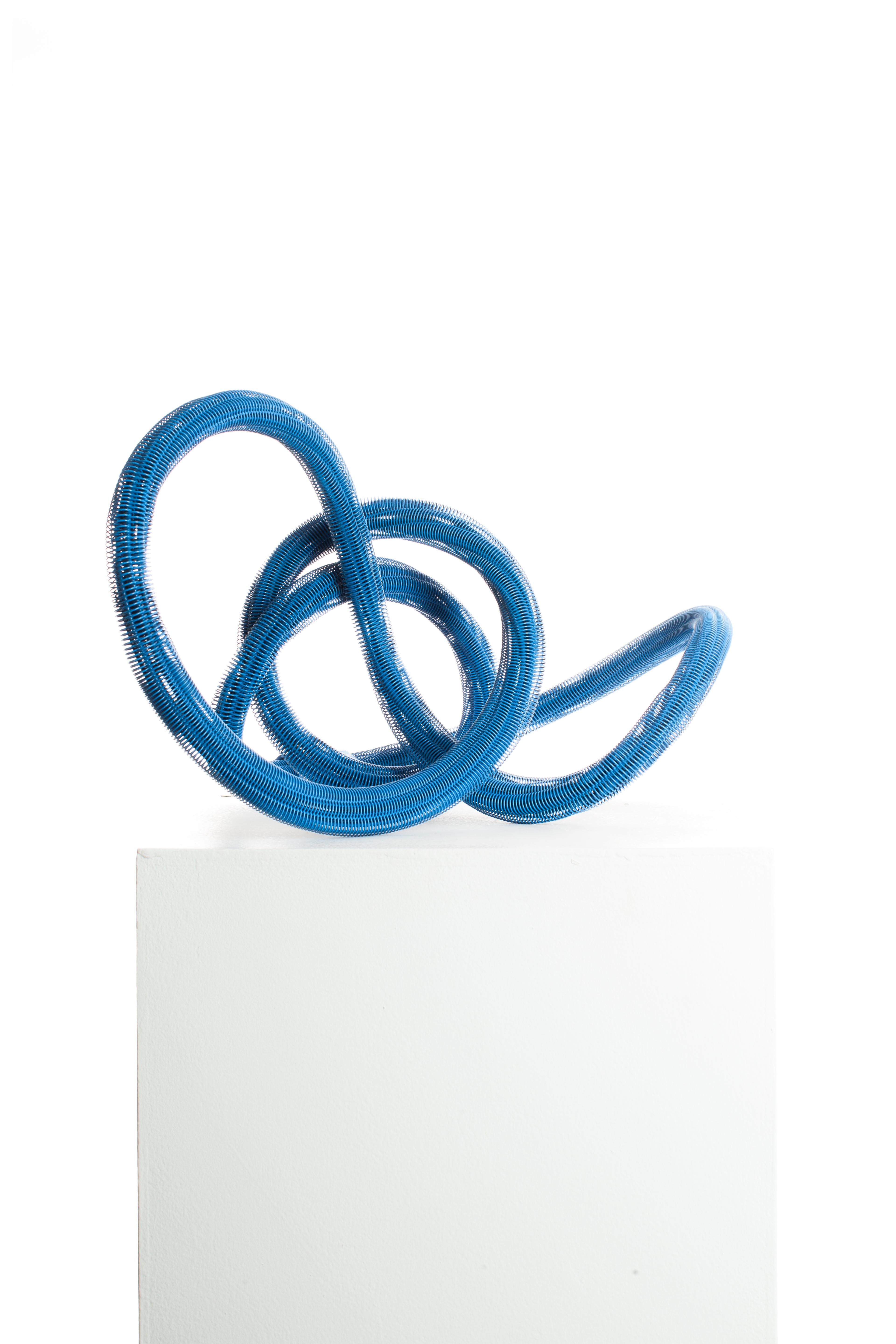 Compact Whisp 001
Blue
1/1
Spring Steel, Brass, Powder Coating 
60cm x 40cm x 30cm
3.2Kg

Whisps are meticulously constructed organic sculptural expressions. These expressions are symbolic of what the mind feels like to artist Driaan Claassen as he