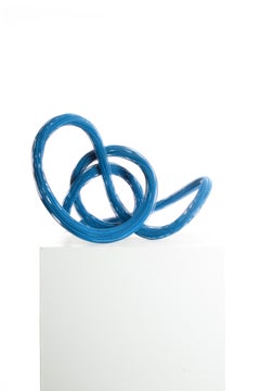 Blue, Powder Coating, Wire, Steel, Abstract, Contemporary, Modern, Sculpture