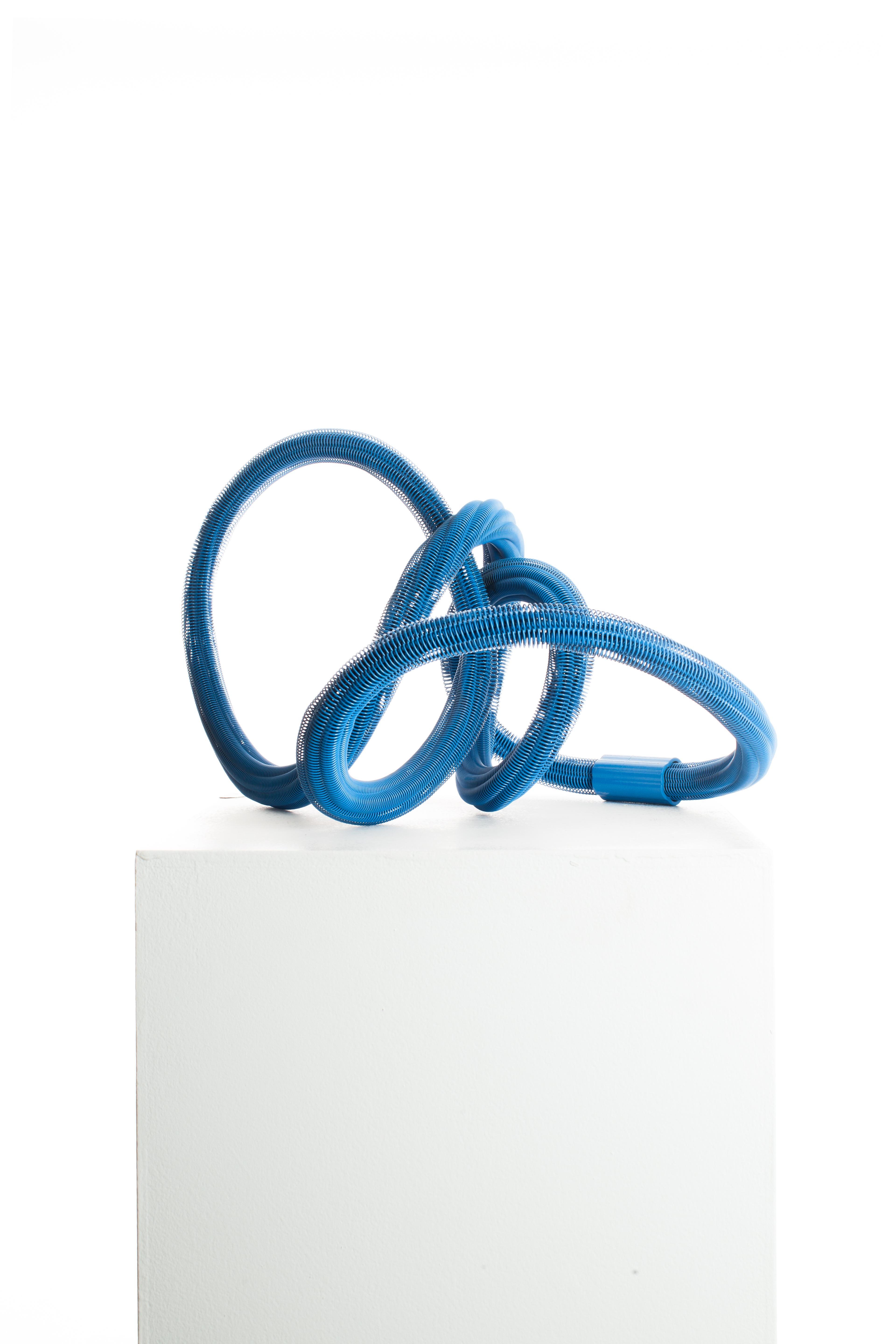 Blue, Powder Coating, Wire, Steel, Abstract, Contemporary, Modern, Sculpture For Sale 1