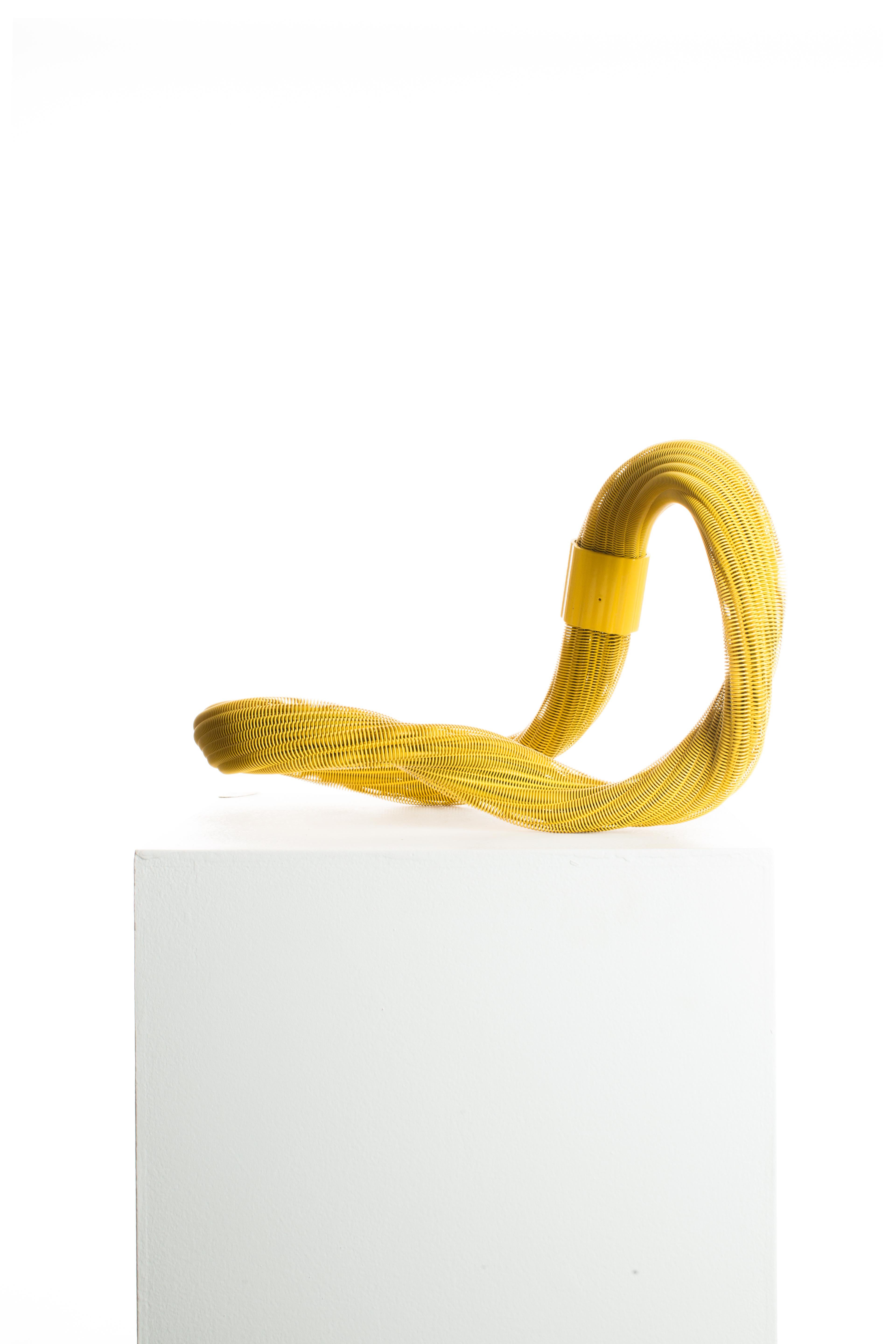 Yellow, Powder Coating, Wire, Steel, Abstract, Contemporary, Modern, Sculpture 1