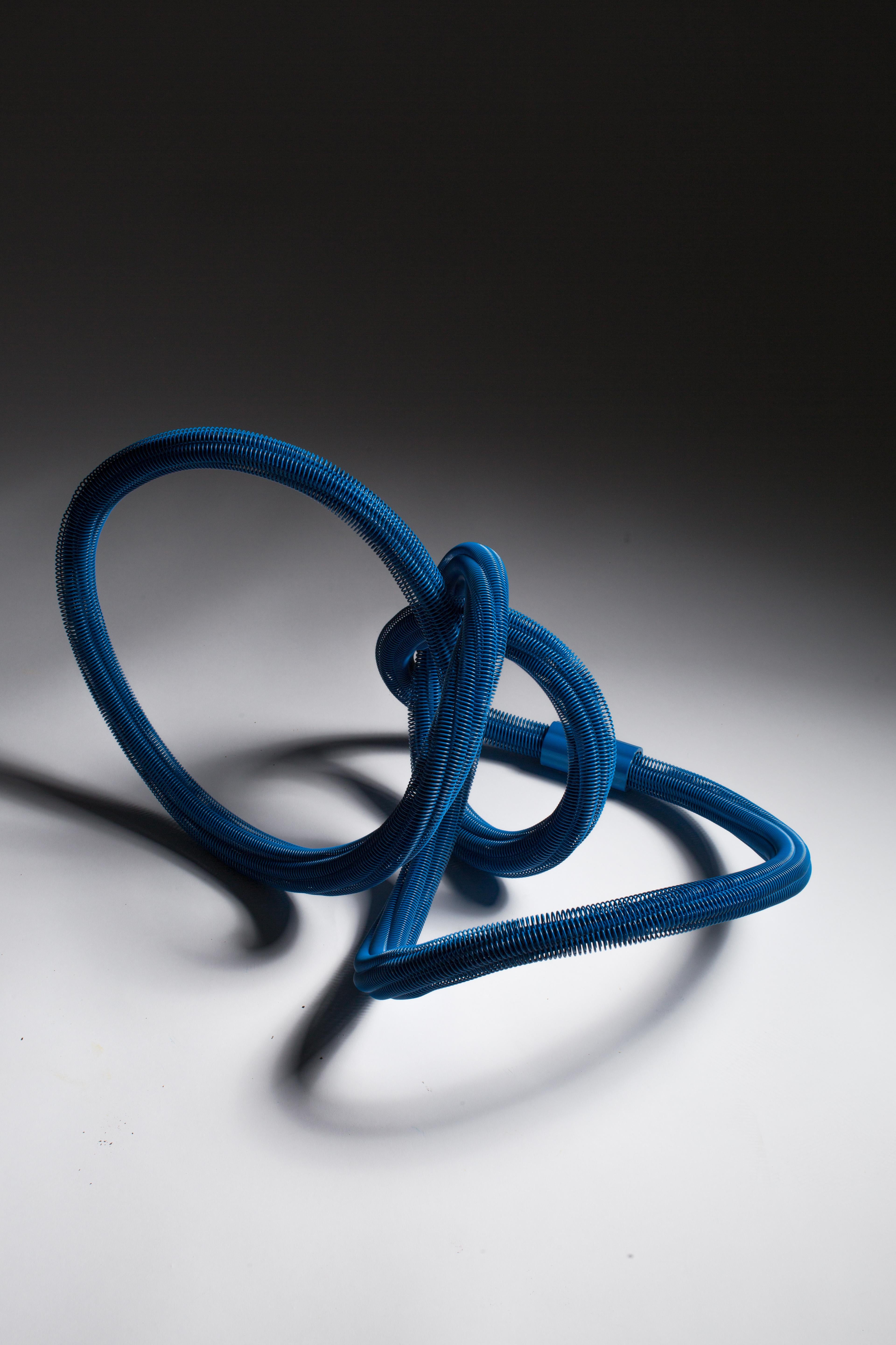 Blue, Powder Coating, Wire, Steel, Abstract, Contemporary, Modern, Sculpture For Sale 3