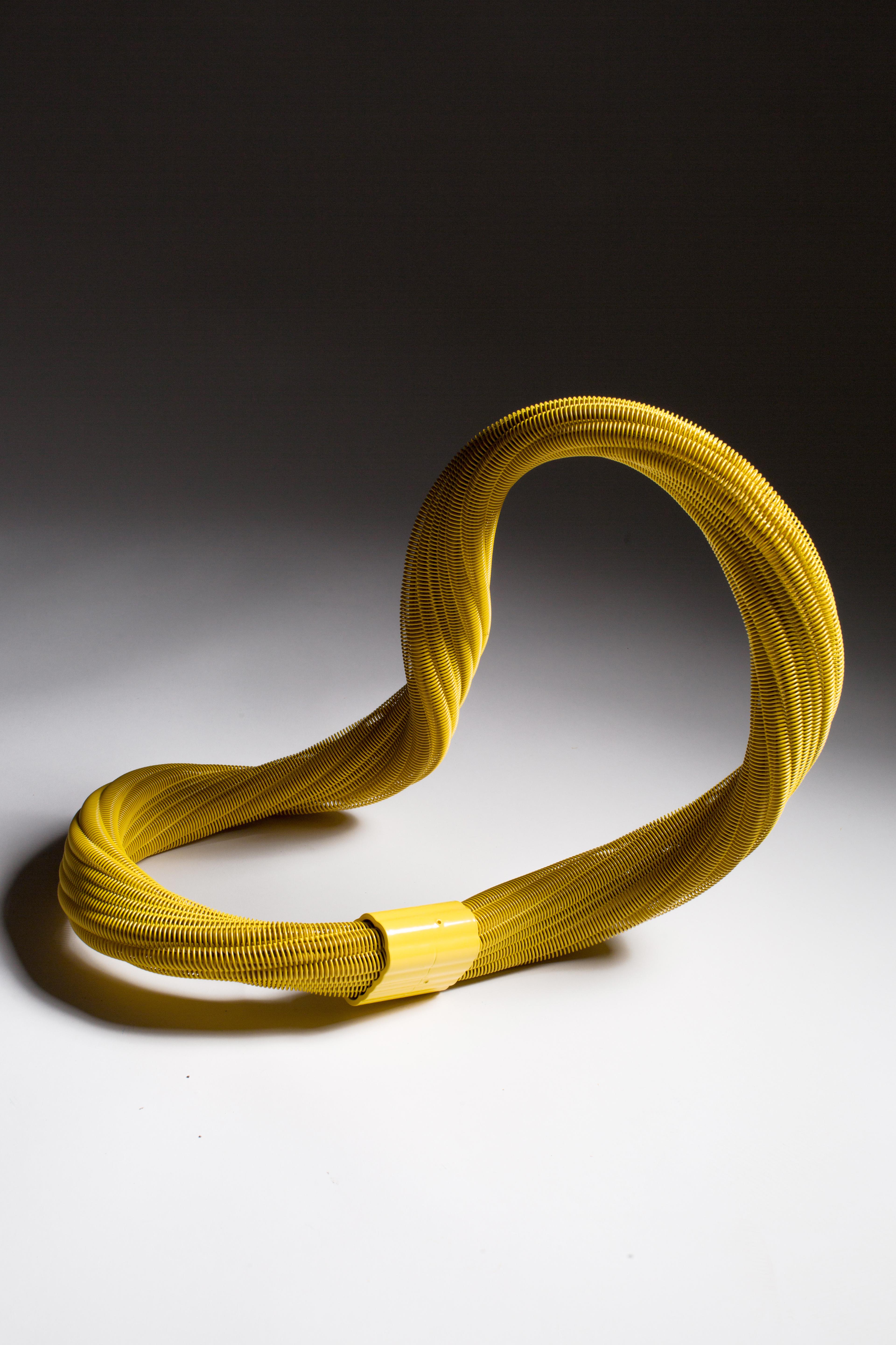 Yellow, Powder Coating, Wire, Steel, Abstract, Contemporary, Modern, Sculpture 2
