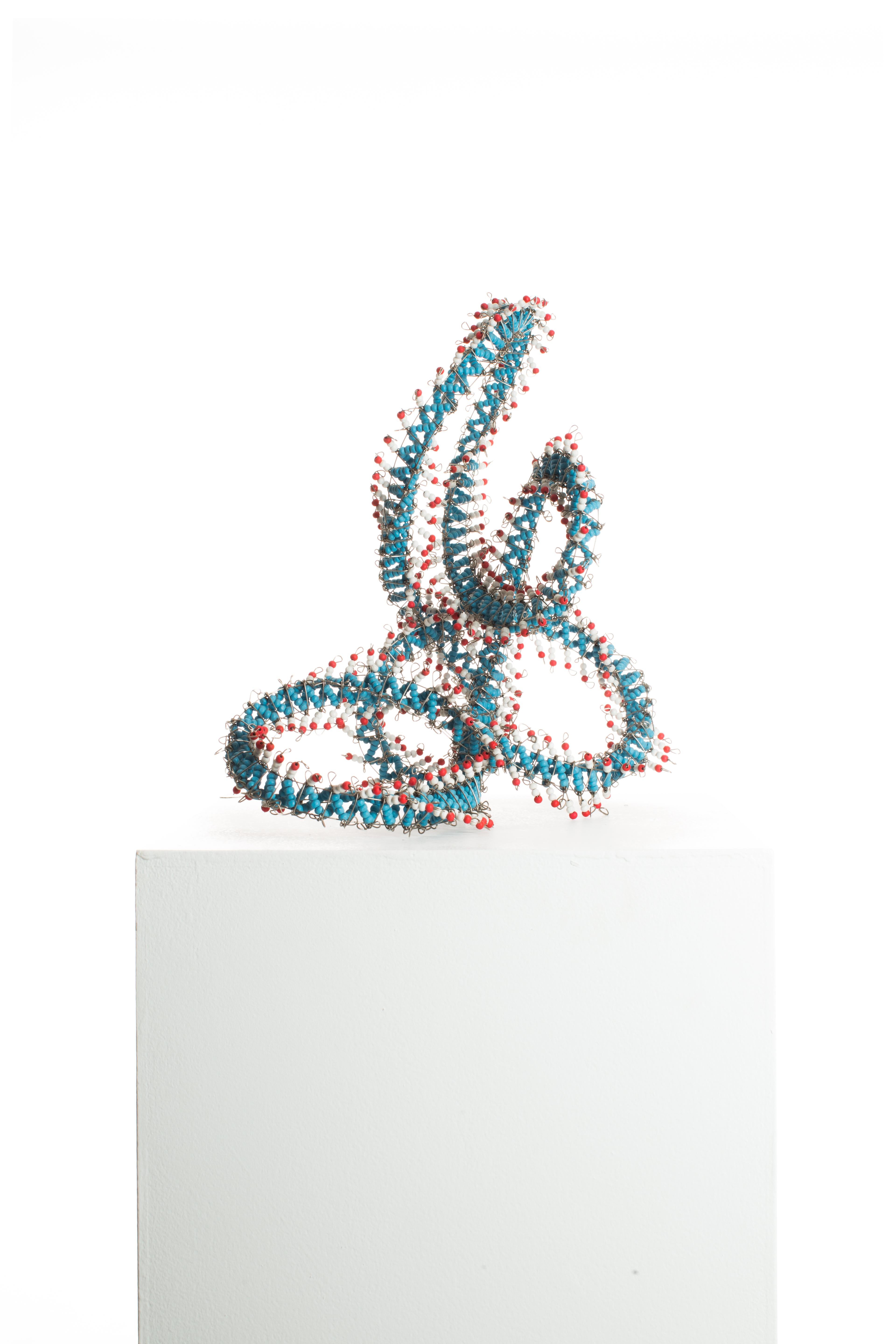 Beaded Whisp 001
Blue, White, Red
1/1
Stainless Steel, Wooden Painted Beads 
40cm x 40cm x 22cm
0.55Kg 

Whisps are meticulously constructed organic sculptural expressions. These expressions are symbolic of what the mind feels like to artist Driaan