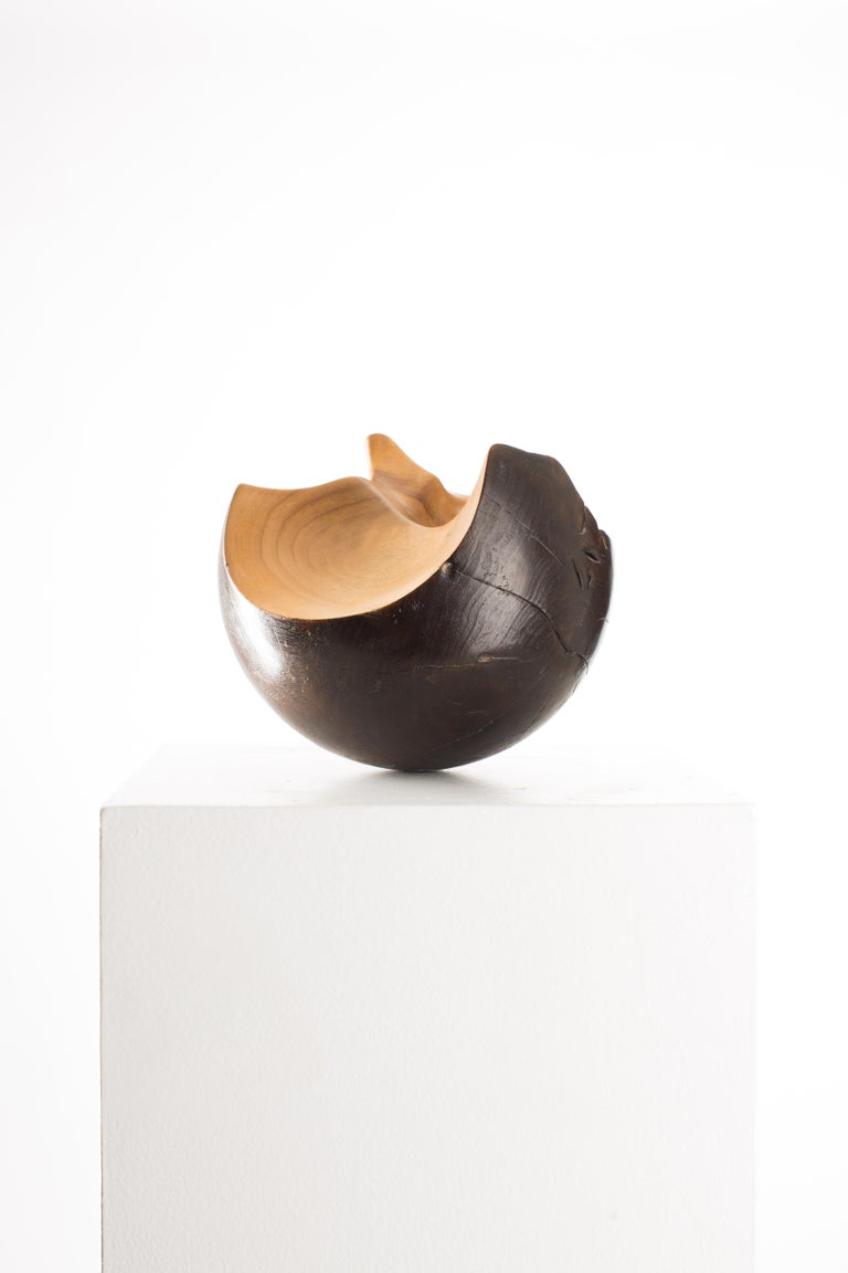 Black, Raw, Satin, Wood, Abstract, Contemporary, Modern, Sculpture For Sale 2