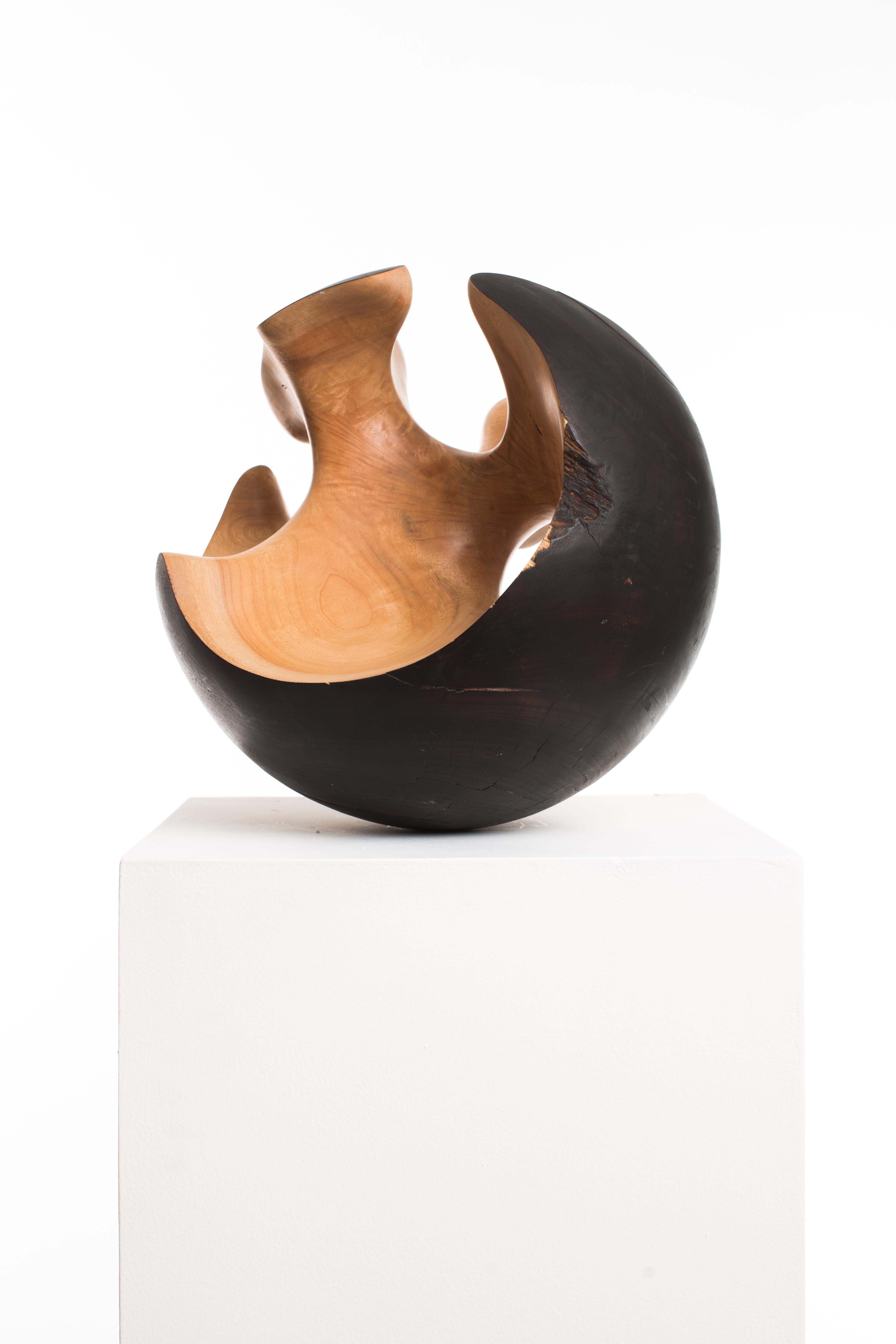 Wooden Sphere 004 
1/1
Camphor
35cm Ø
7.65Kg 
2020

Crystalized Sculptures is an abstracted exploration of marks left on the physical mind by experiences of emotion and feelings. In Driaan Claassens' work, where whisps portray the subconscious mind