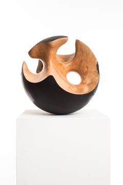 sout-004 Driaan Claassen for Reticence, Abstract Geometric Sculpture, Wooden Sphere 004