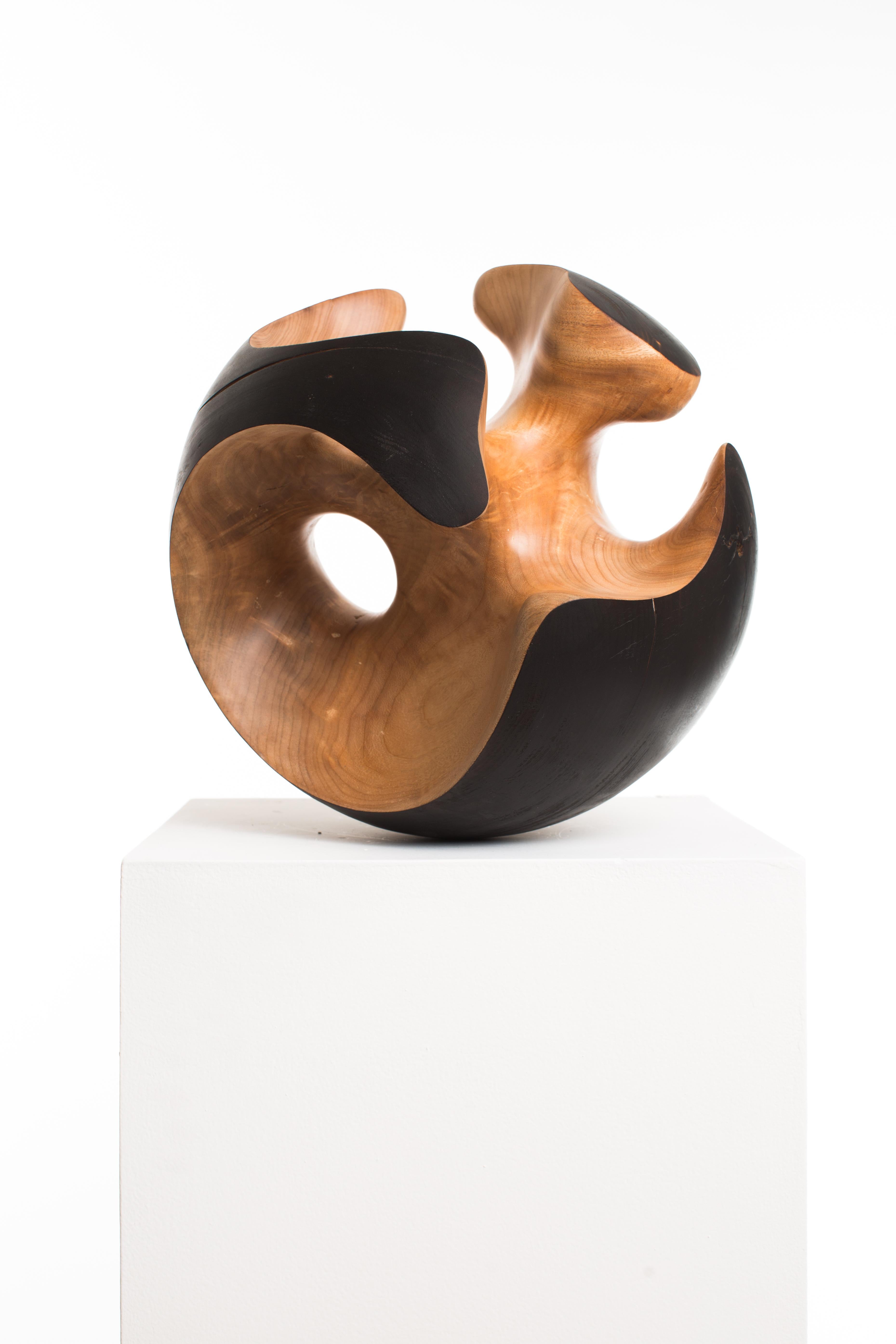 Driaan Claassen for Reticence, Abstract Geometric Sculpture, Wooden Sphere 004 2