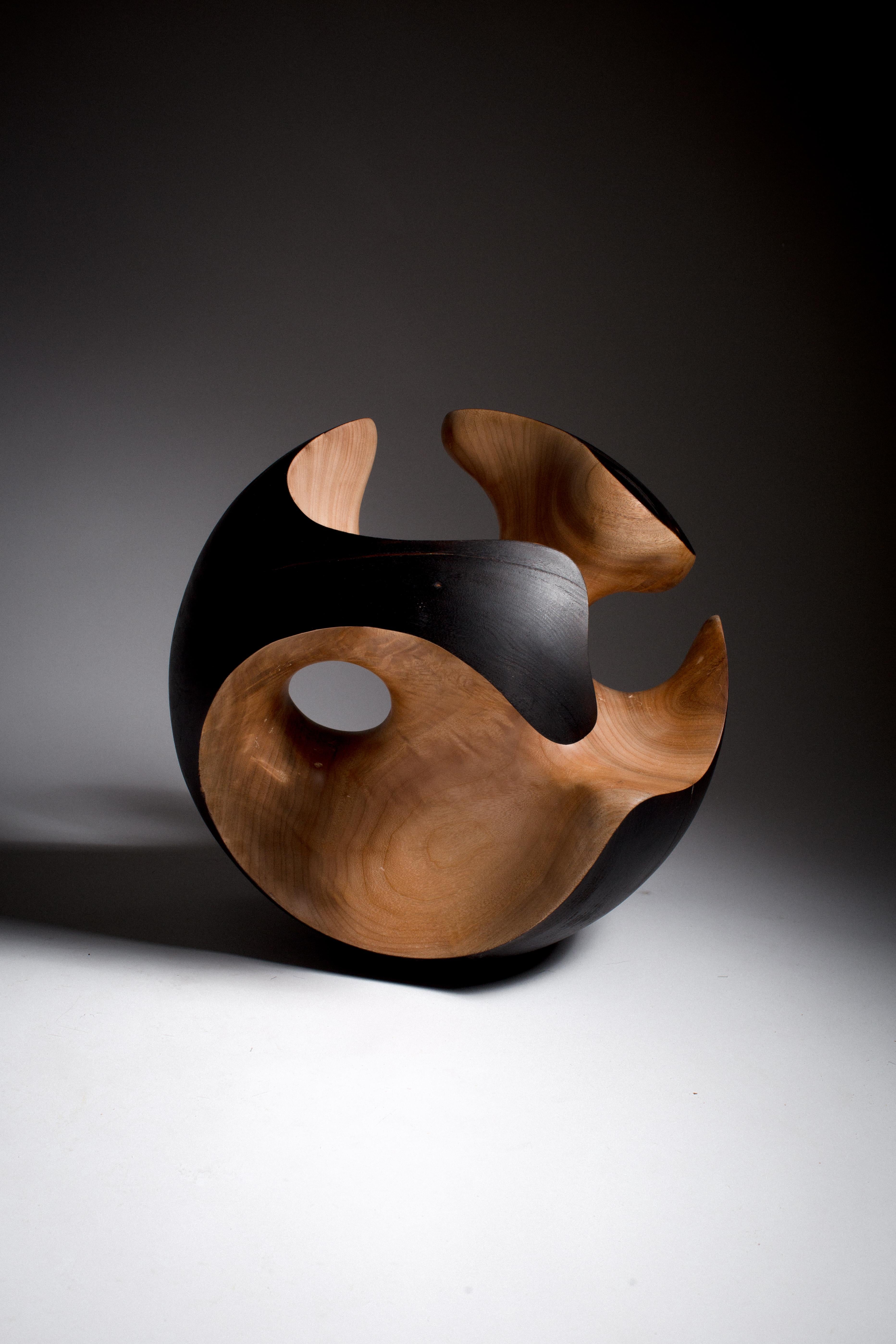 Driaan Claassen for Reticence, Abstract Geometric Sculpture, Wooden Sphere 004 3