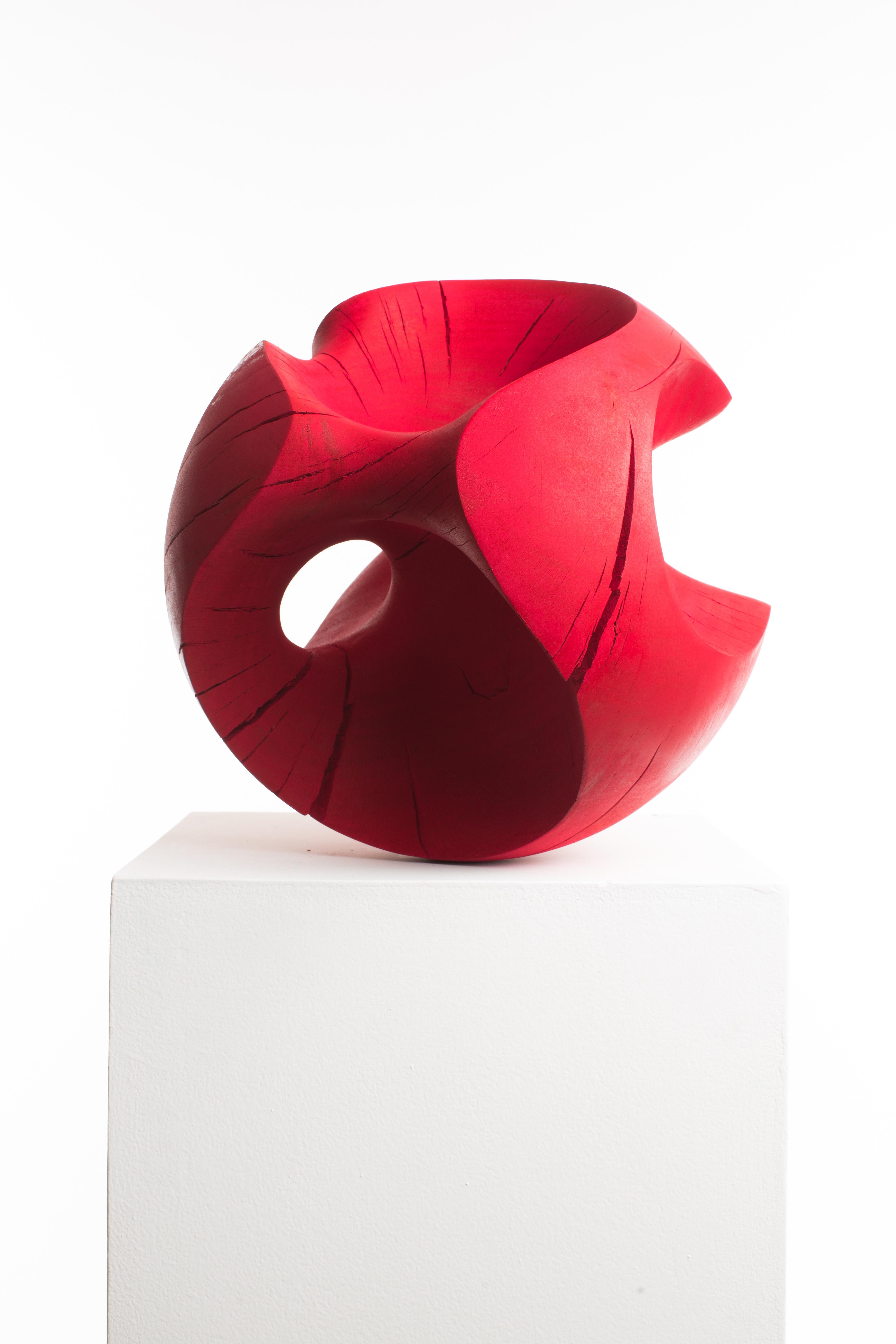 Wooden Sphere 007 
1/1
Silky Oak / Red 
33cm Ø
8.30Kg 
2020

Crystalized Sculptures is an abstracted exploration of marks left on the physical mind by experiences of emotion and feelings. In Driaan Claassens' work, where whisps portray the