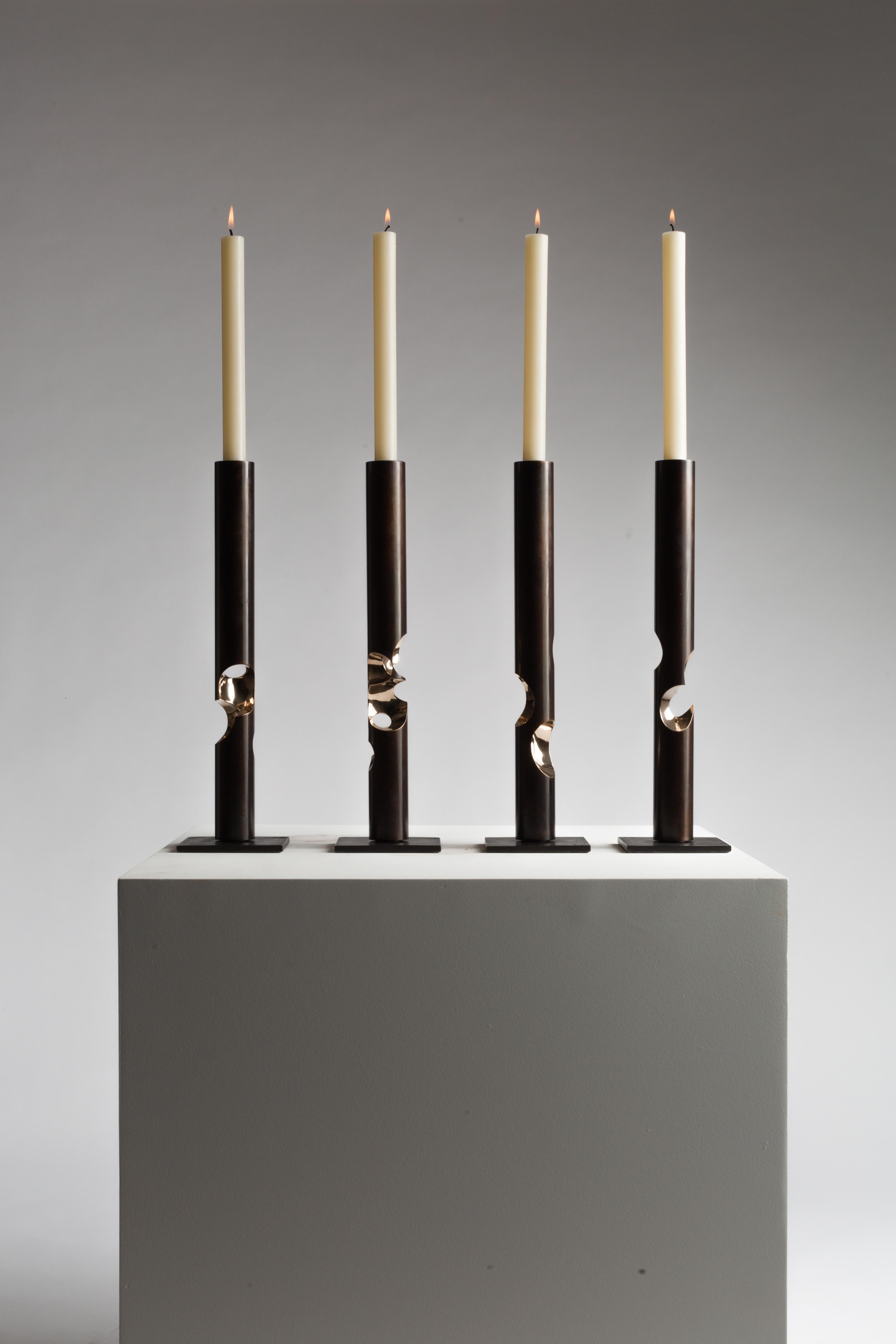 Polished, Black, Bronze, Patina, Abstract, Contemporary, Modern, Sculpture - Gold Abstract Sculpture by Driaan Claassen