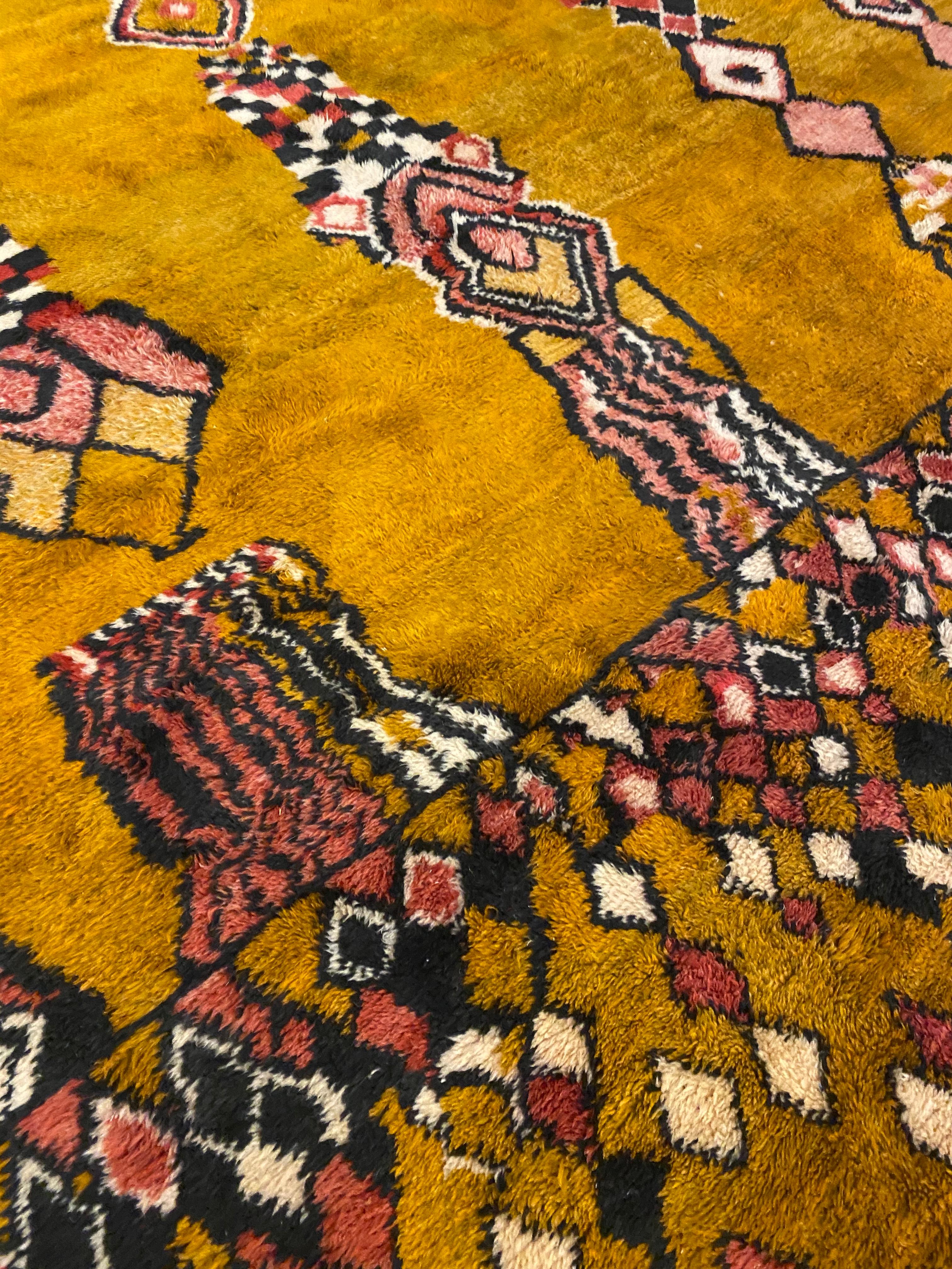  Moroccan Hand-Knotted  Wool Berber Rug For Sale 3