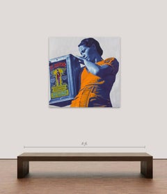 Chita la Aguadora, ca. 2019 Tecnica mista su tela, foglia di metallo, cristalli ed. 3/7