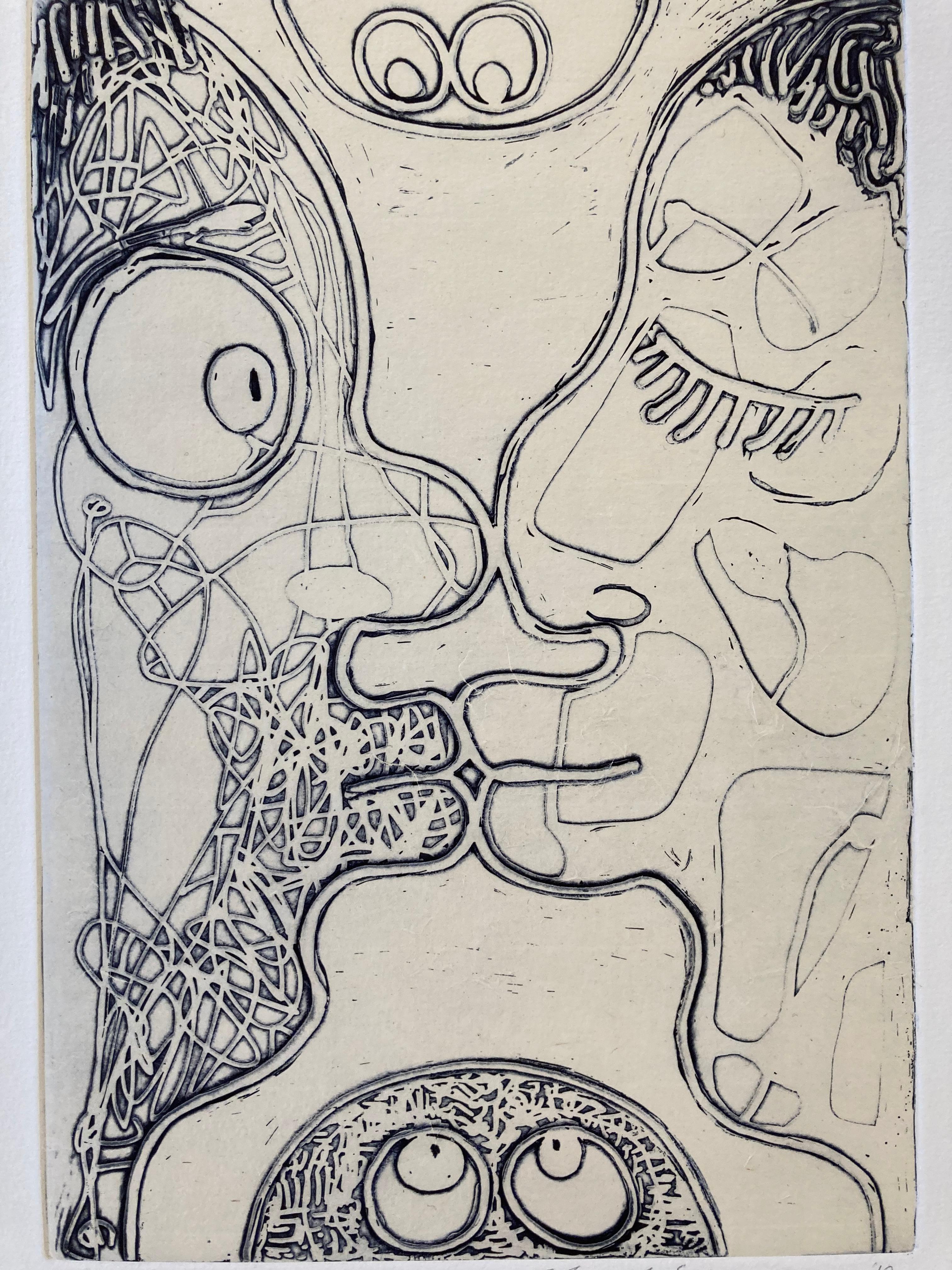 Viererpack (Grau), Figurative Print, von Nicole Eisenman