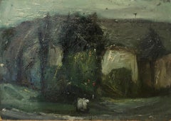 Abstract Expressionist Italian Landscape Giuseppe Centi Oil on Panel