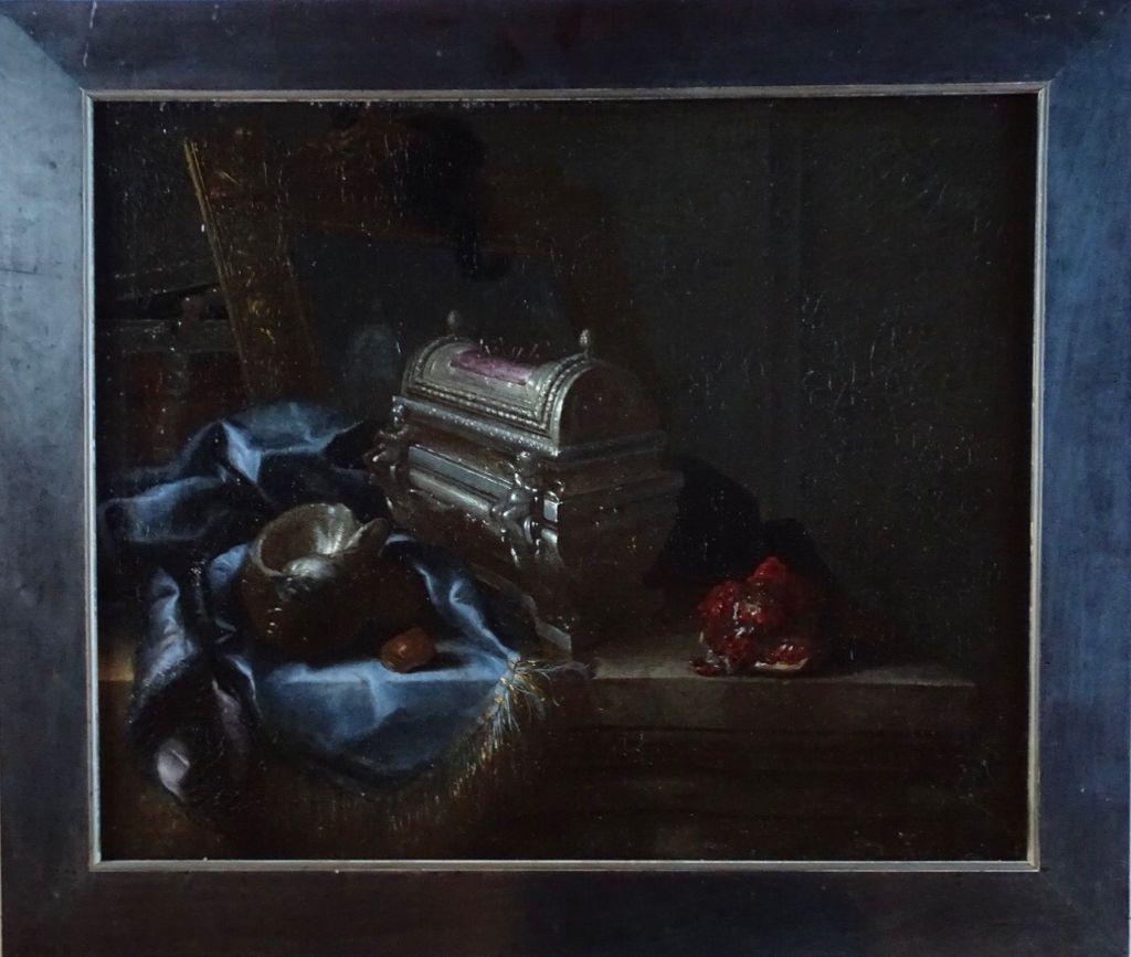 Baroque Still Life Meiffren Comte 17th Century Oil on Canvas For Sale 7