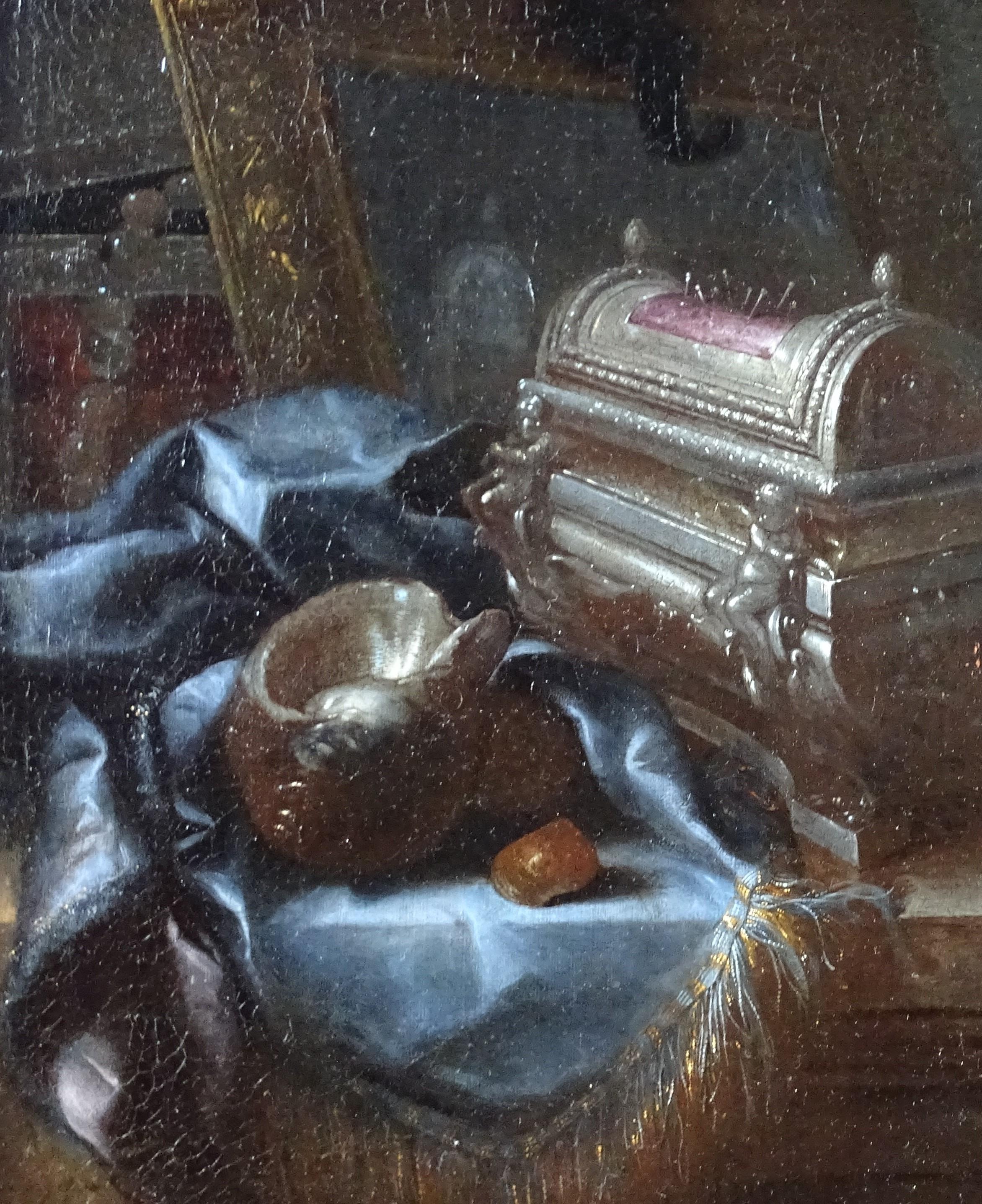 Baroque Still Life Meiffren Comte 17th Century Oil on Canvas For Sale 5