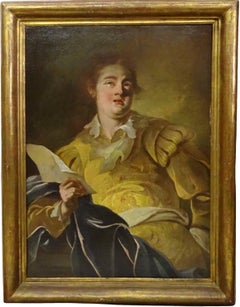 18th Century Baroque Anthoni Schoonjans Portrait of a Cantor Oil on Canvas