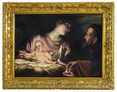 Huile sur toile « Nativity » d'Antonio Balestra, style rococ du 18ème siècle