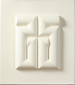 Abstract Plastic Wall relief by Friedrich Gräsel in white,  1960s