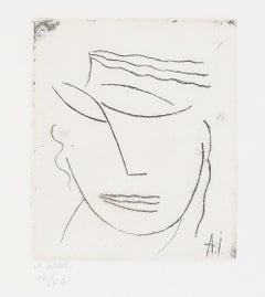 Expressionist etching by German / Russian Alexej von Jawlensky "Kopf (ergeben)"