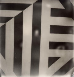 Stripes - Contemporary Black & White Polaroid Original Photograph Framed