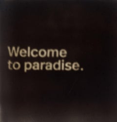 Welcome to Paradise - Black & White Original Polaroid Photograph by Pia Clodi