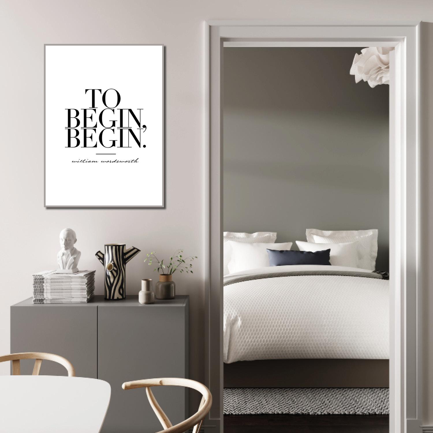 To Begin, Begin - Citazione grafica contemporanea del 21° secolo disegnata da Pia Clodi in vendita 3