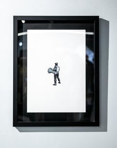 Untitled (Blow-Up) - Contemporary Black and White Watercolor Drawing