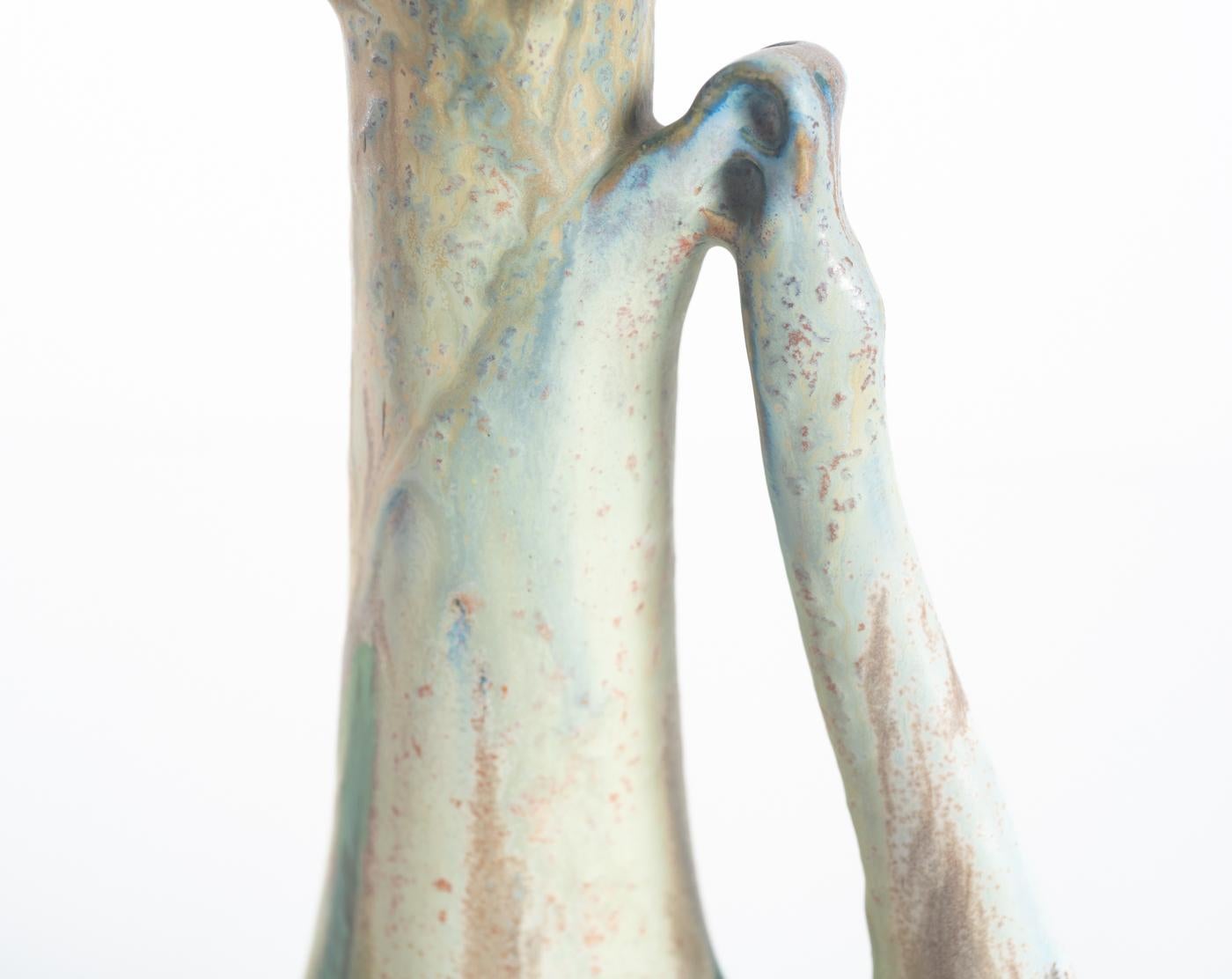 Amphora RStK Biomorphic Art Nouveau Ceramic Candlestick att. Paul Dachsel For Sale 3