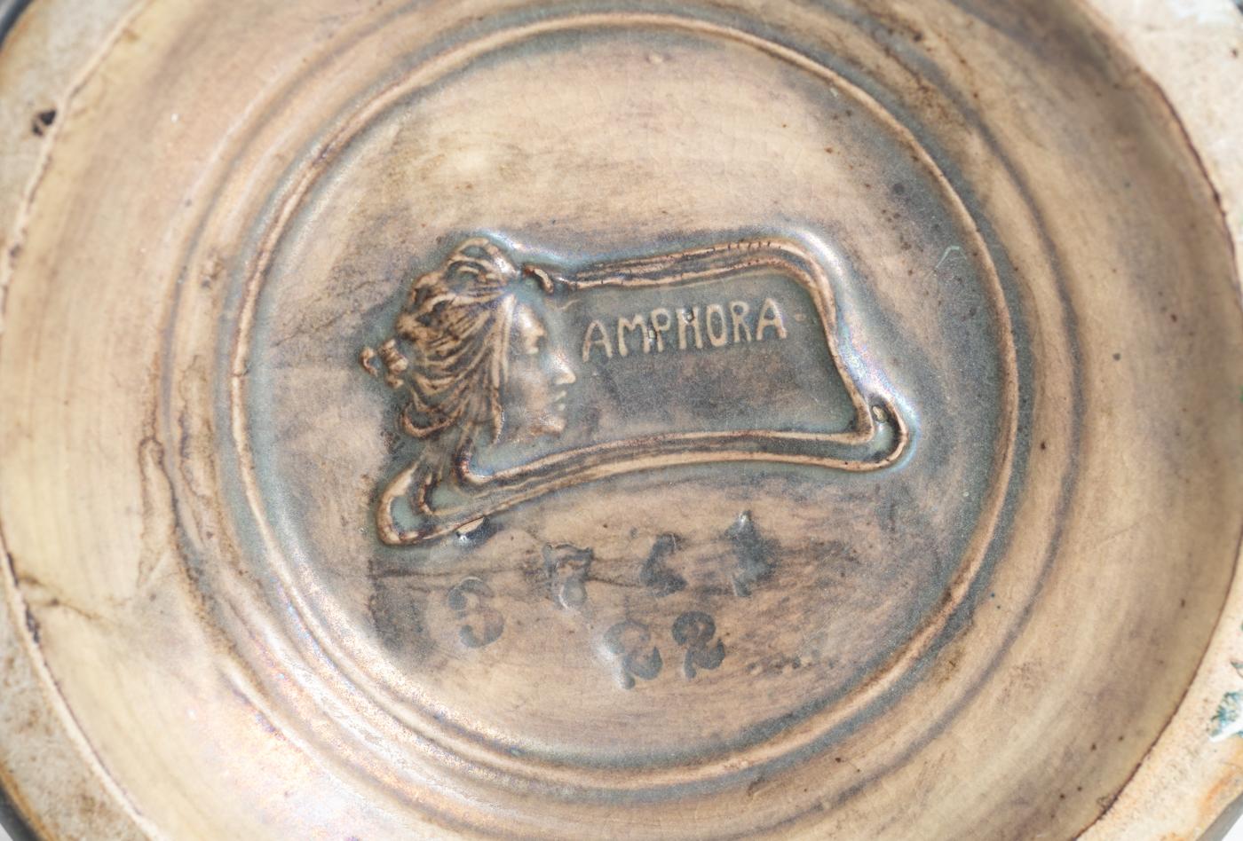 Amphora Mystischer Jugendstil Keramik Kerzenleuchter Weltausstellung 1900 im Angebot 4
