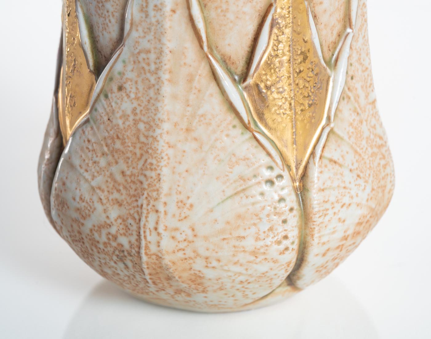 Amphora Vase with Ginkgo Leaves by Ernst Wahliss, att. Paul Dachsel, c. 1900 For Sale 5