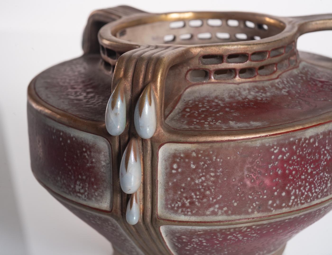 Secessionist Vase with Raindrops by Paul Dachsel c. 1900 For Sale 4