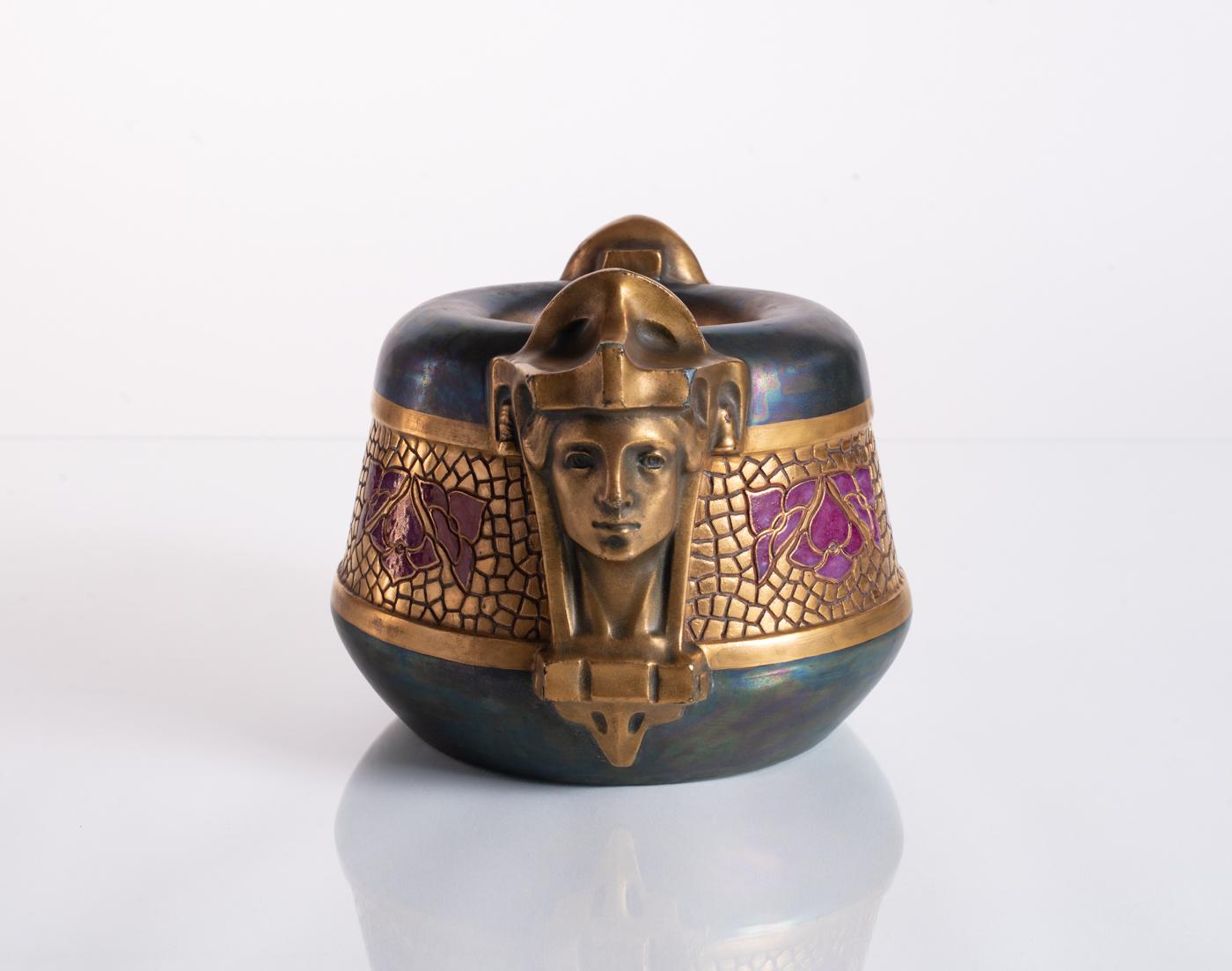 Art Nouveau Egyptian Sphinx Bowl by Ernst-Wahliss c. 1900 For Sale 2