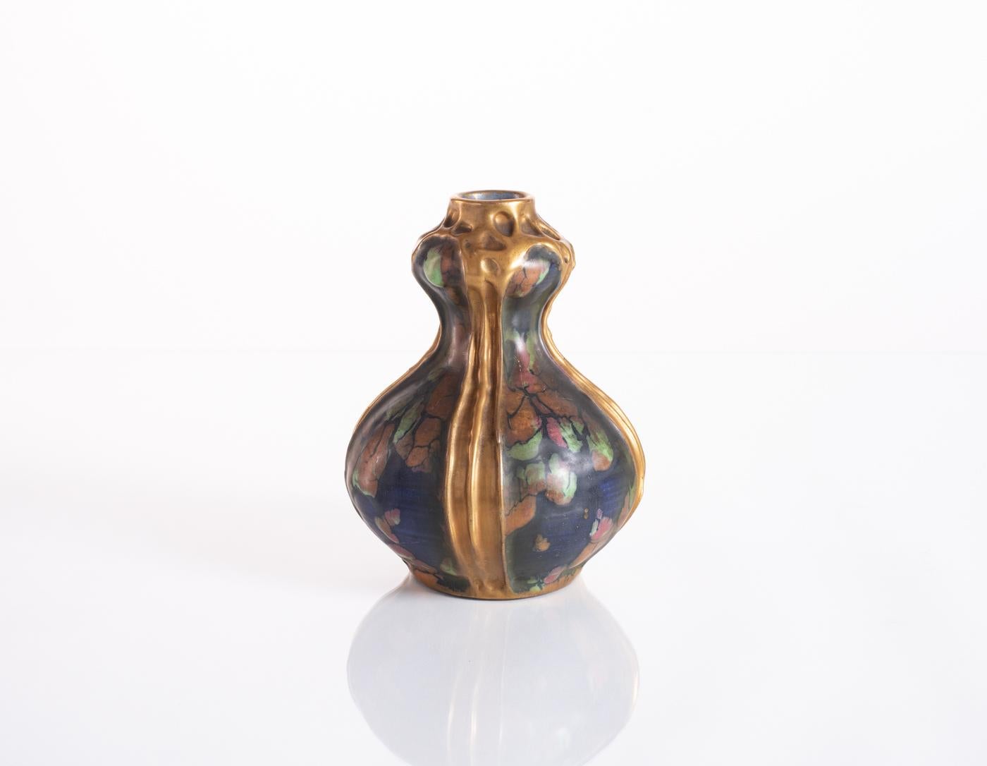Jugendstil-Deko-Vase aus Konfetti von Amphora, um 1900 im Angebot 1