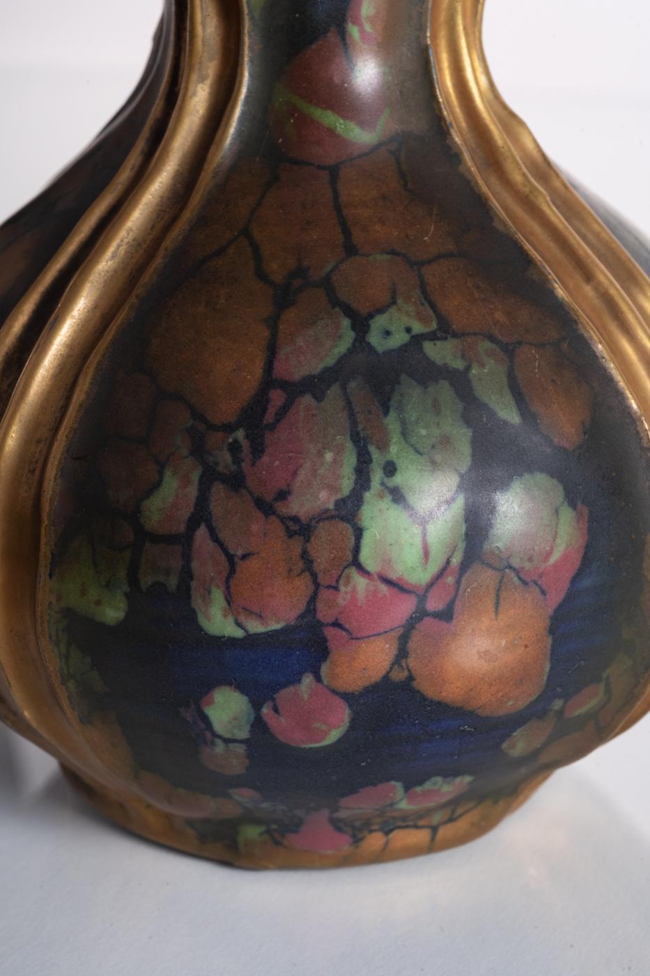Art Nouveau Confetti Decor Vase by Amphora c. 1900 For Sale 4