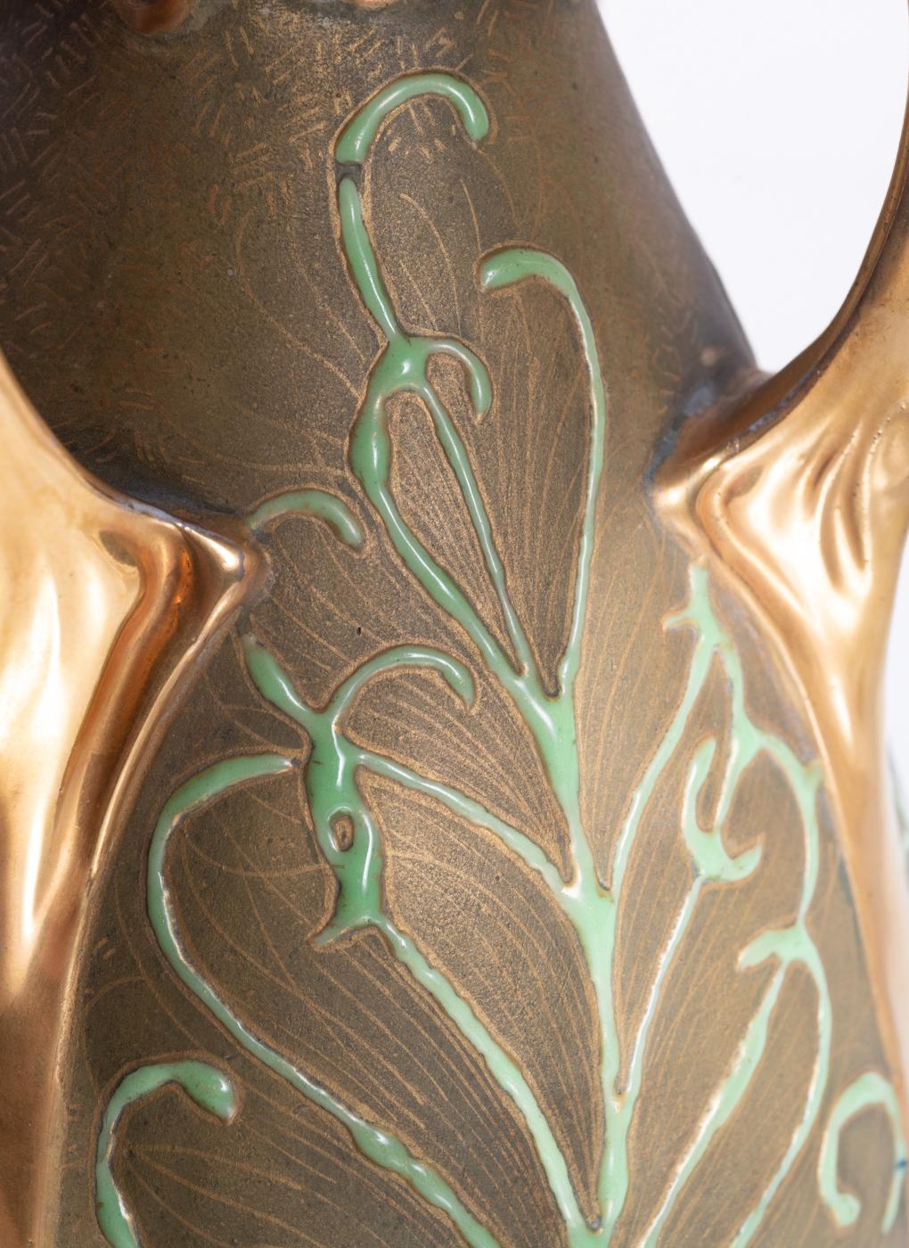 Peacock Vase by Paul Dachsel for Amphora, Art Nouveau c. 1900 For Sale 5