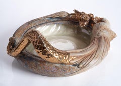 Antique Golden Dragon Bowl by Amphora, Art Nouveau c. 1900