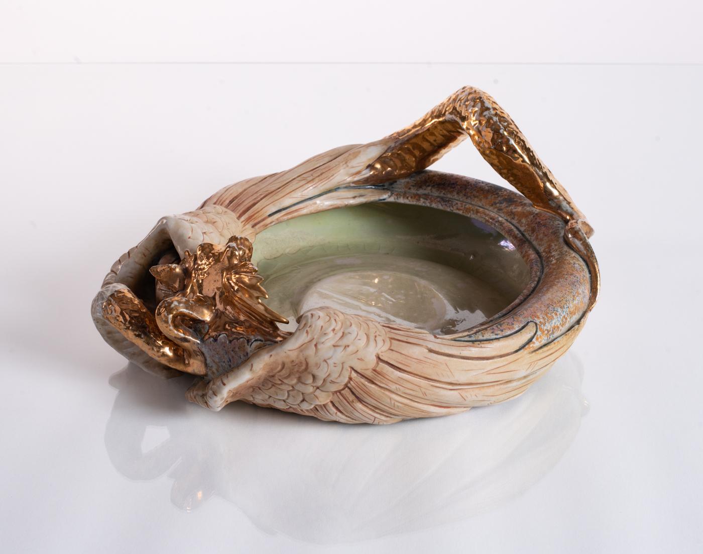 Golden Dragon Bowl by Amphora, Art Nouveau c. 1900 For Sale 6