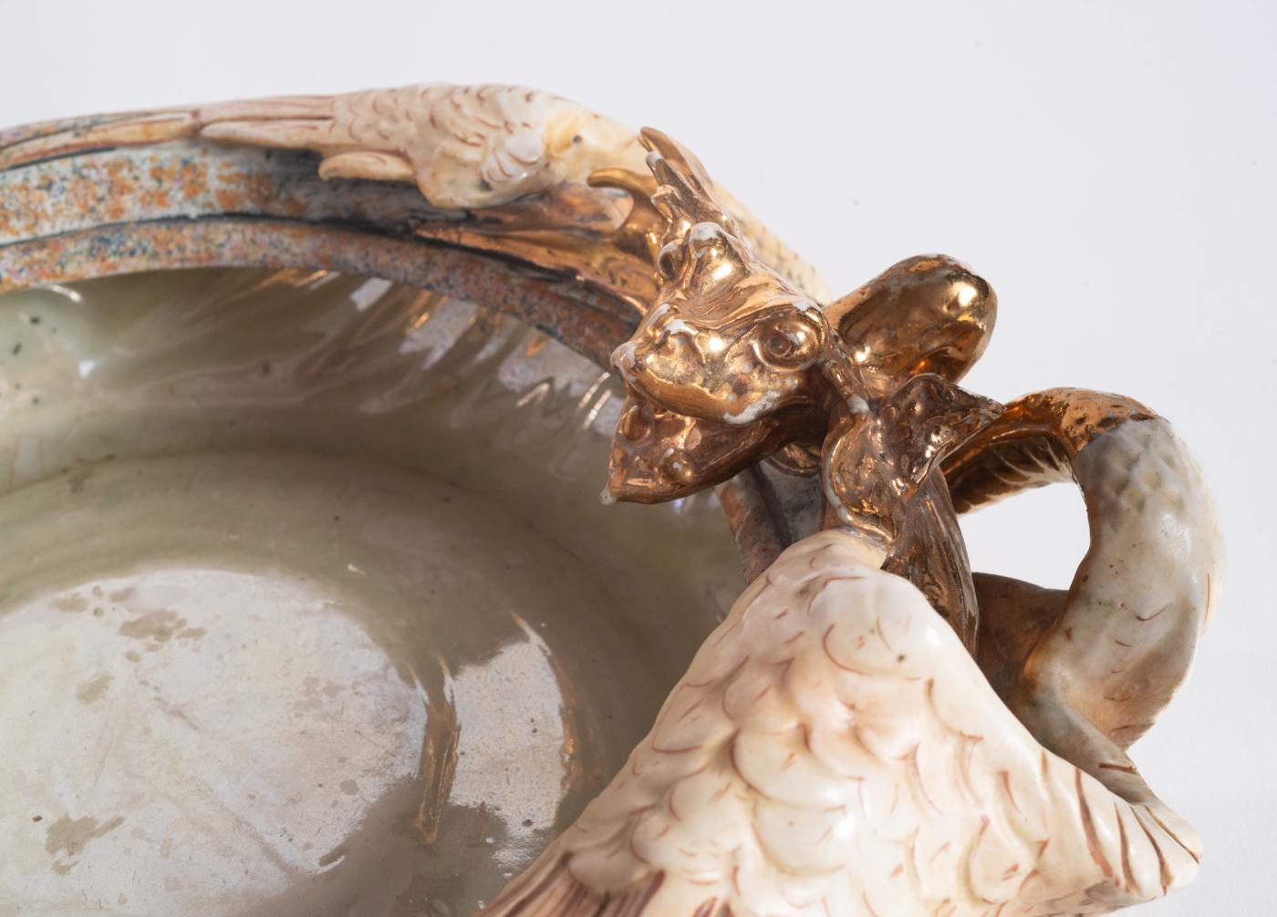 Golden Dragon Bowl by Amphora, Art Nouveau c. 1900 For Sale 14