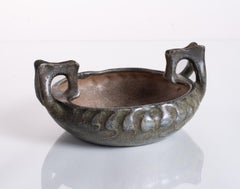 Antique Two-Handled Biomorphic Bowl by Amphora, Art Nouveau c. 1900