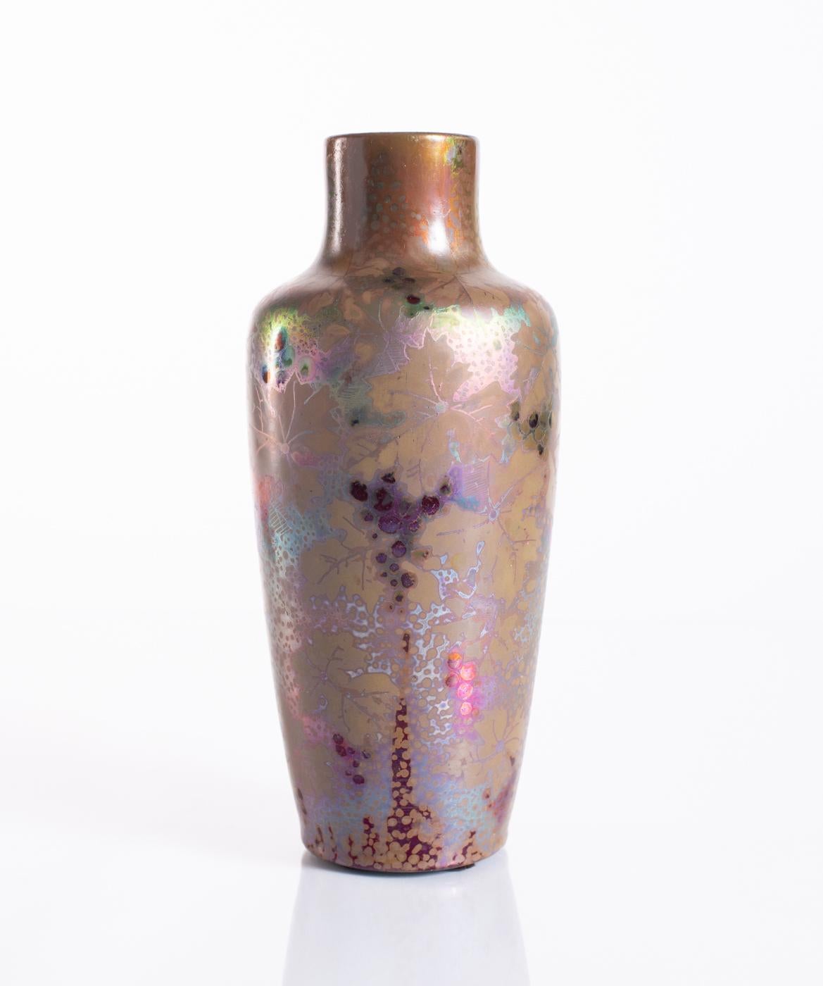 Grapevine Vase by Clement Massier, Art Nouveau c. 1900 For Sale 2