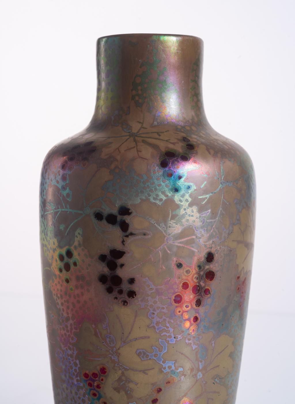 Grapevine Vase by Clement Massier, Art Nouveau c. 1900 For Sale 7