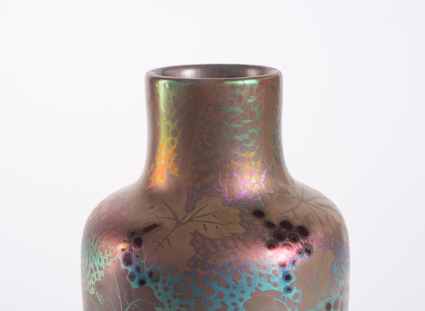 Grapevine Vase by Clement Massier, Art Nouveau c. 1900 For Sale 9