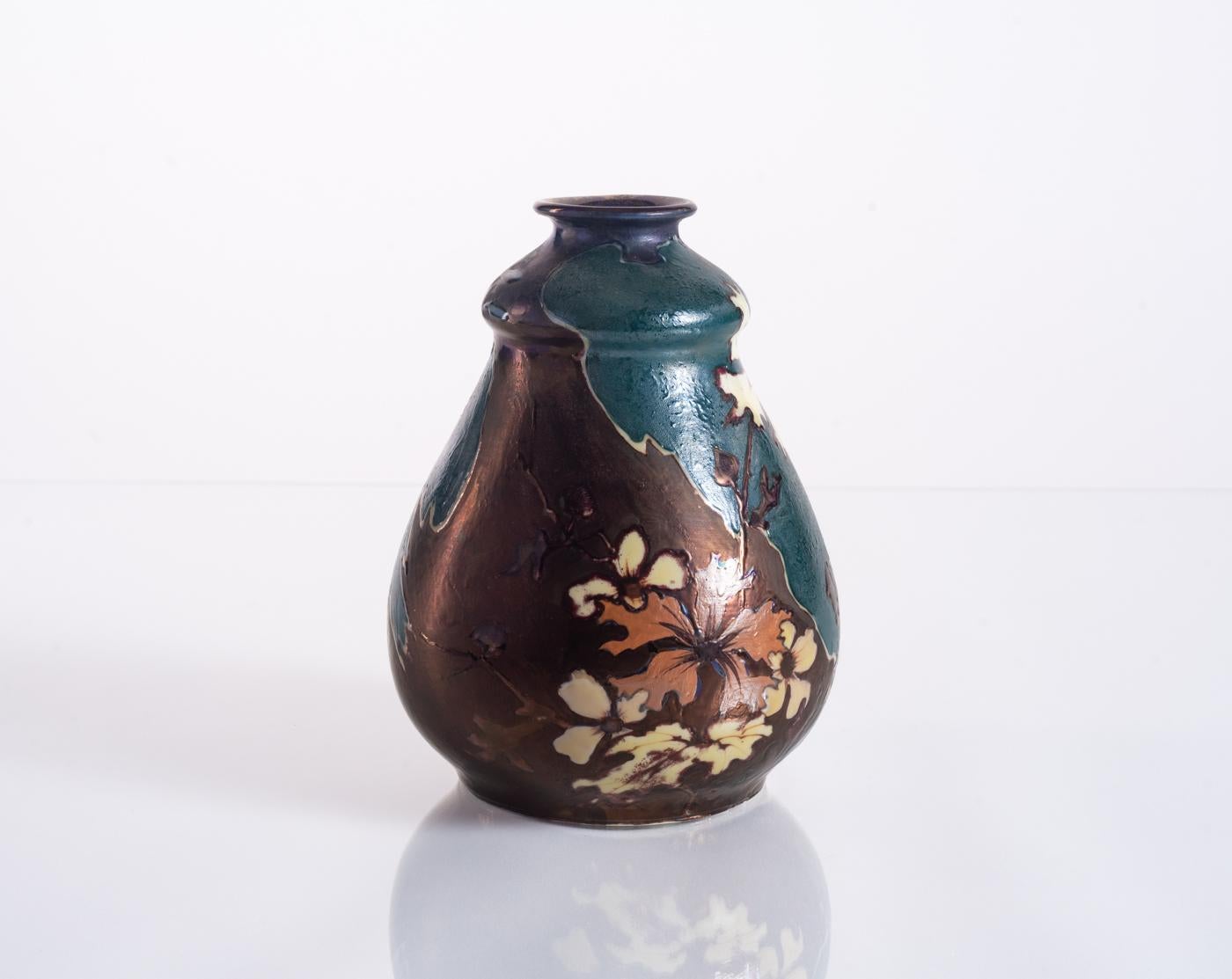 Vaso Mountain Sunset di Ernst Wahliss, Art Nouveau, 1900 ca. 3
