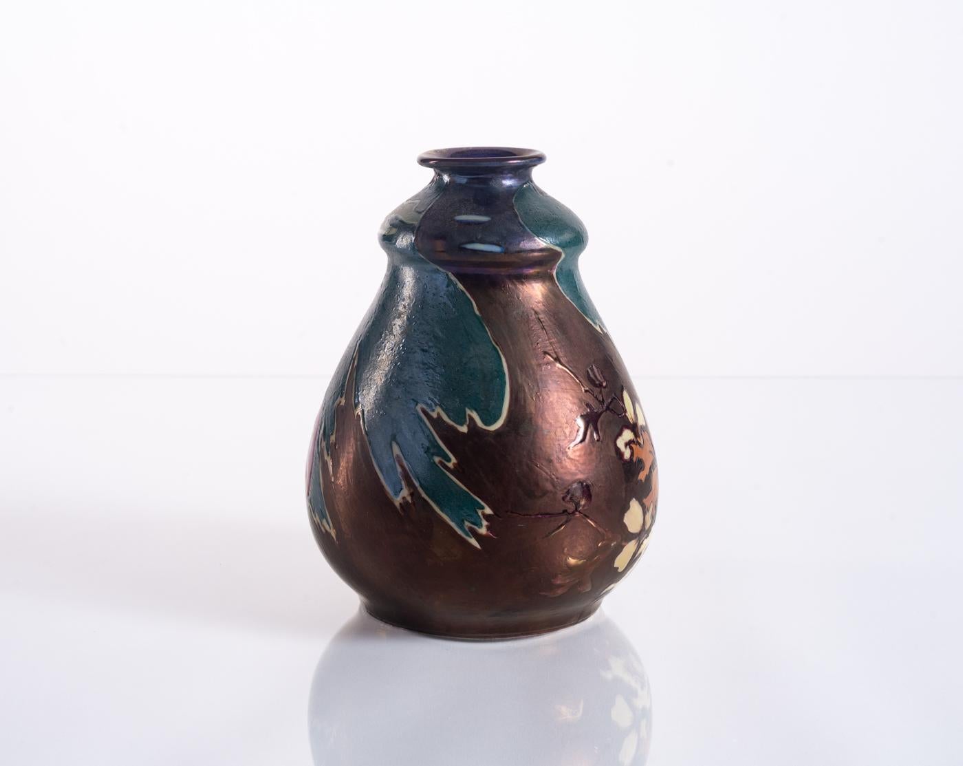 Vaso Mountain Sunset di Ernst Wahliss, Art Nouveau, 1900 ca. 2