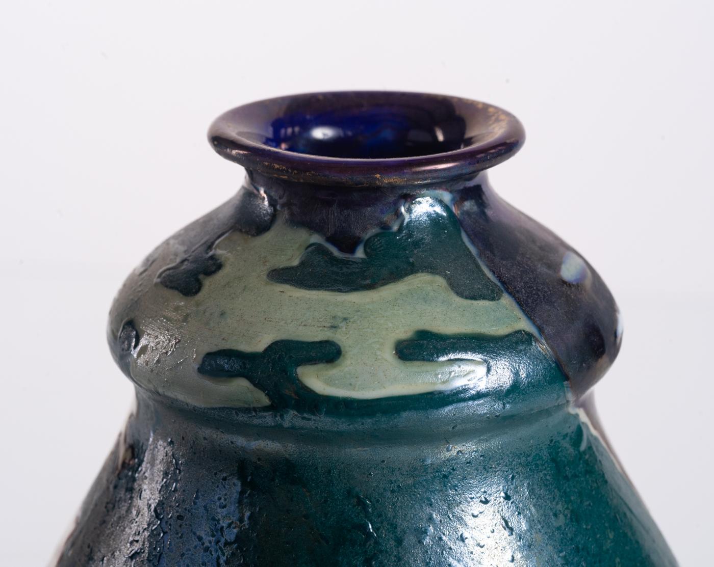Vaso Mountain Sunset di Ernst Wahliss, Art Nouveau, 1900 ca. 5