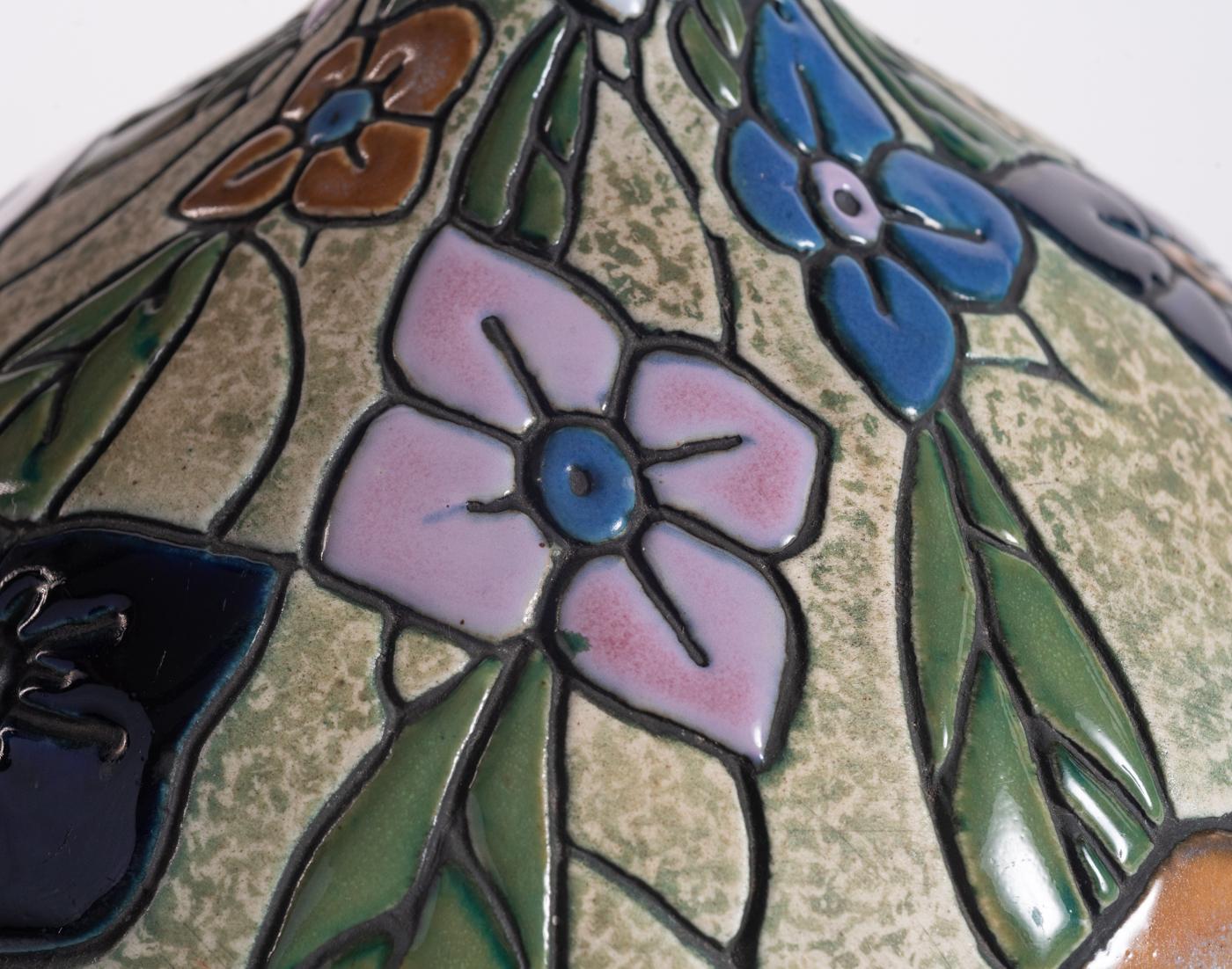 Cloisonné Flower Vase by Amphora, Art Nouveau c. 1910 For Sale 4