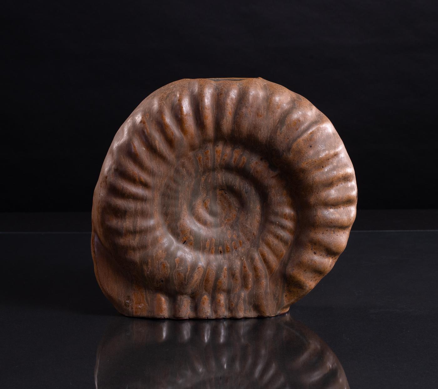 Organic Ammonite Vase by Schäffenacker, Modernist c. 1950 For Sale 2