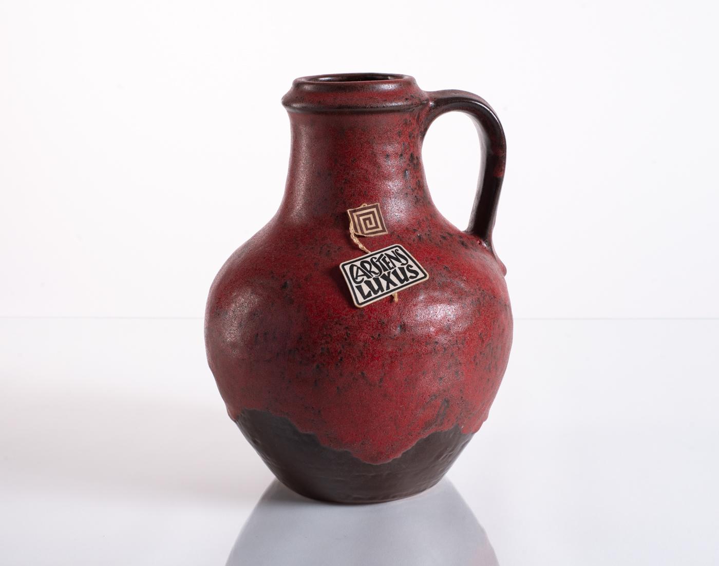 Rustic Pitcher Vase by Carstens Luxus, Fat Lava, Mid-Century Modern c. 1967 - Art by Carstens-Tönnieshof