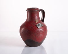 Rustic Pitcher Vase by Carstens Luxus, Fat Lava, Mid-Century Modern c. 1967